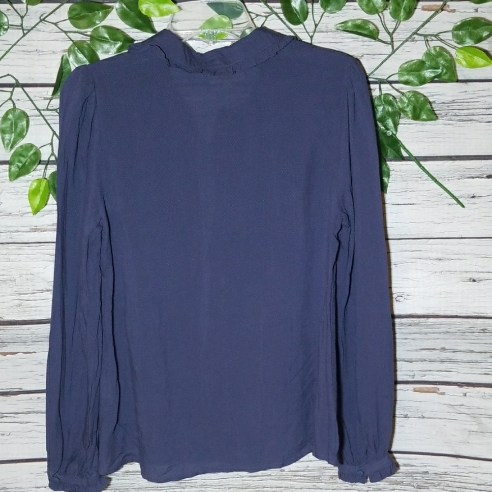 Modcloth Button Down Collared Ruffle Cuffed Medium - image 7